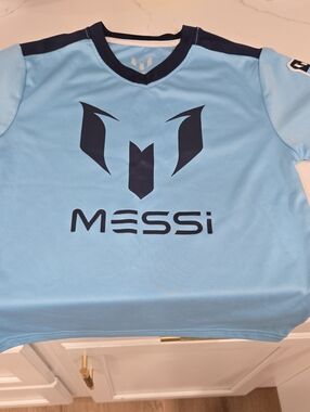 Messi Kids Short Sleeve Soccer Jersey - Light Blue